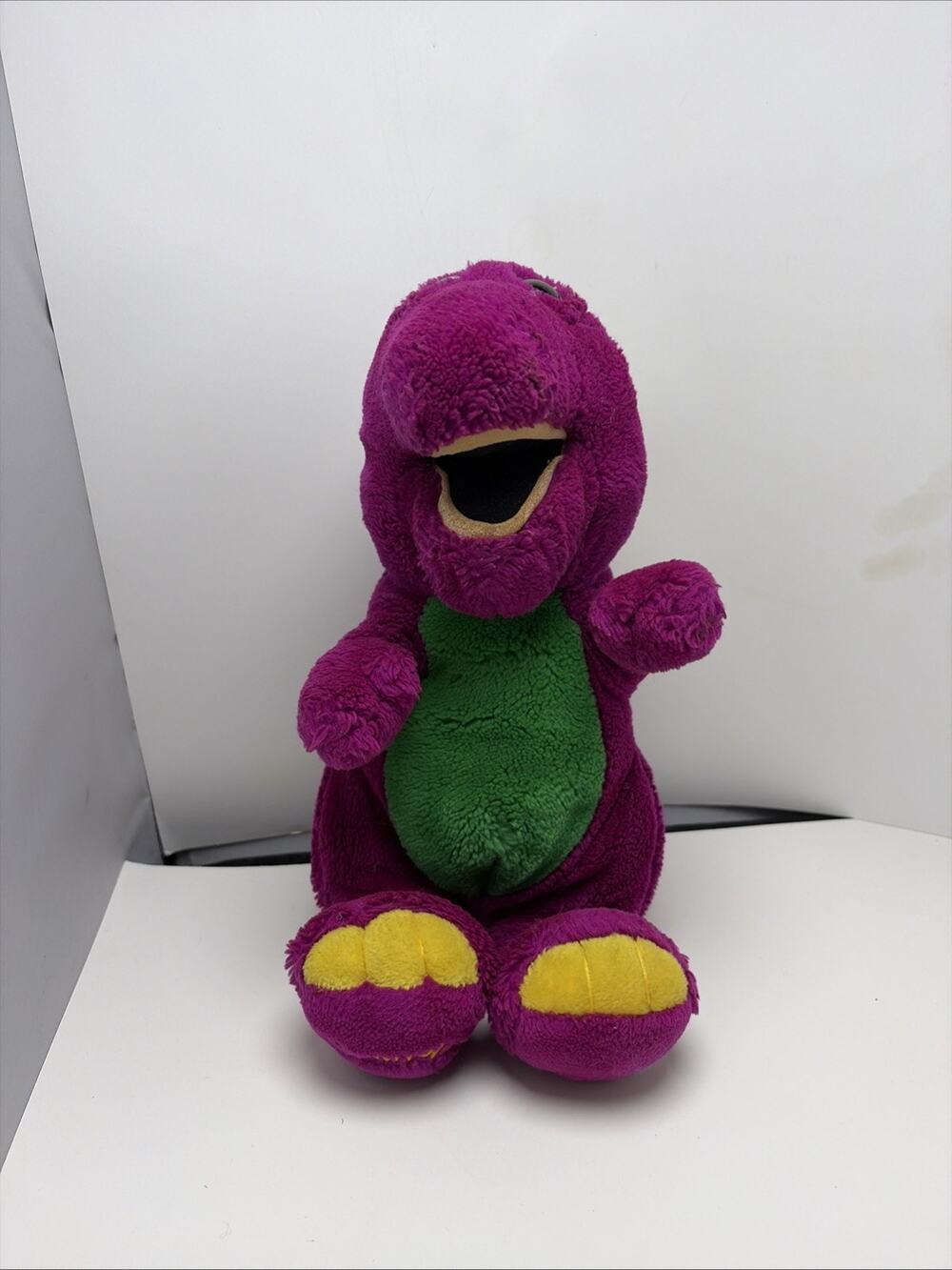 Vintage 1992 Barney The Dinosaur Plush toy Open Mouth 13" Purple